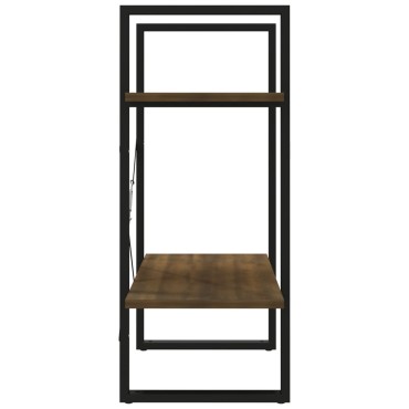 vidaXL Βιβλιοθήκη με 2 Ράφια Καφέ Δρυς 60x30x70cm Επεξεργ. Ξύλο 1 τεμ.