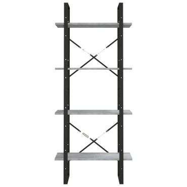 vidaXL Βιβλιοθήκη με 4 Ράφια Γκρι Sonoma 60x30x140cm Επεξεργ. Ξύλο 1 τεμ.