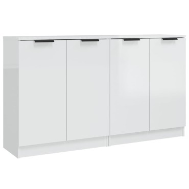 vidaXL Ντουλάπια 2 τεμ. Γυαλιστερό Λευκό 60x30x70cm Επεξεργασμένο Ξύλο