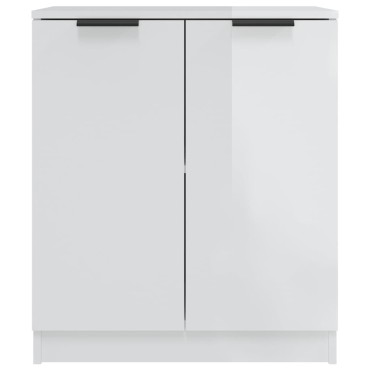 vidaXL Ντουλάπια 2 τεμ. Γυαλιστερό Λευκό 60x30x70cm Επεξεργασμένο Ξύλο