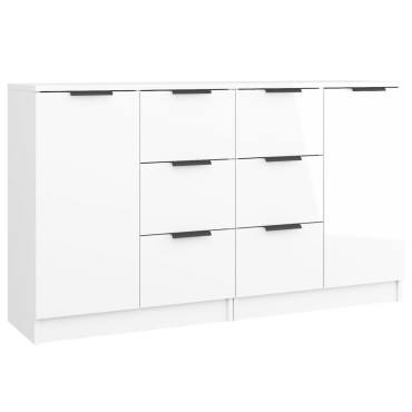 vidaXL Ντουλάπια 2 τεμ. Γυαλιστερό Λευκό 60x30x70cm Επεξεργασμένο Ξύλο