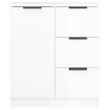 vidaXL Ντουλάπια 2 τεμ. Γυαλιστερό Λευκό 60x30x70cm Επεξεργασμένο Ξύλο