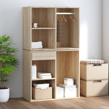 vidaXL Ντουλάπι Γυαλιστερό Sonoma Δρυς 80x40x65cm Επεξεργασμένο Ξύλο 1 τεμ.