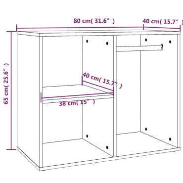 vidaXL Ντουλάπι Γυαλιστερό Sonoma Δρυς 80x40x65cm Επεξεργασμένο Ξύλο 1 τεμ.