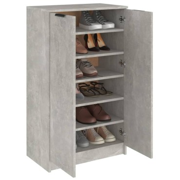 vidaXL Παπουτσοθήκη Γκρι Σκυροδέματος 59x35x100cm Επεξεργασμένο Ξύλο 1 τεμ.