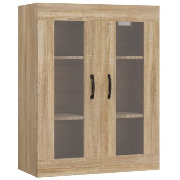 vidaXL Κρεμαστό Ντουλάπι Τοίχου Sonoma Δρυς 69,5x34x90cm Επεξ. Ξύλο 1 τεμ.