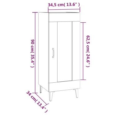 vidaXL Ντουλάπι Γκρι Σκυροδέματος 34,5x34x90cm Επεξεργασμένο Ξύλο 1 τεμ.
