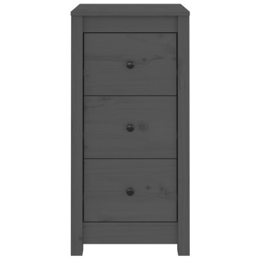 vidaXL Συρταριέρες 2 τεμ. Γκρι 40x35x80cm από Μασίφ Ξύλο Πεύκου