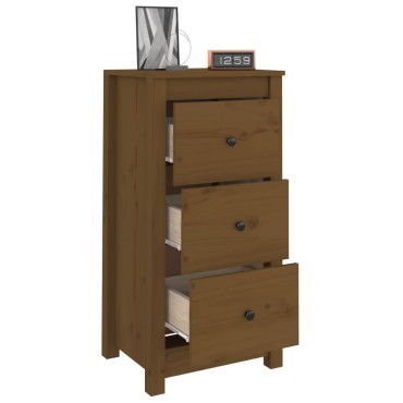 vidaXL Συρταριέρες 2 τεμ. Καφέ Μελί 40x35x80cm από Μασίφ Ξύλο Πεύκου