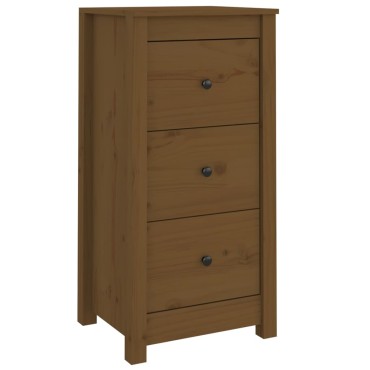 vidaXL Συρταριέρες 2 τεμ. Καφέ Μελί 40x35x80cm από Μασίφ Ξύλο Πεύκου