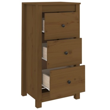 vidaXL Συρταριέρες 2 τεμ. Καφέ Μελί 40x35x80cm από Μασίφ Ξύλο Πεύκου
