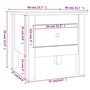 vidaXL Βοηθητικά Τραπέζια 2 τεμ. Καφέ Μελί40x40x39cm Μασίφ Ξύλο Πεύκου
