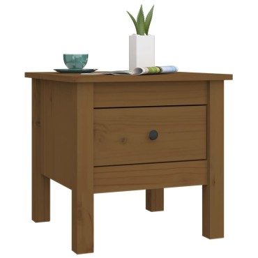 vidaXL Βοηθητικά Τραπέζια 2 τεμ. Καφέ Μελί40x40x39cm Μασίφ Ξύλο Πεύκου