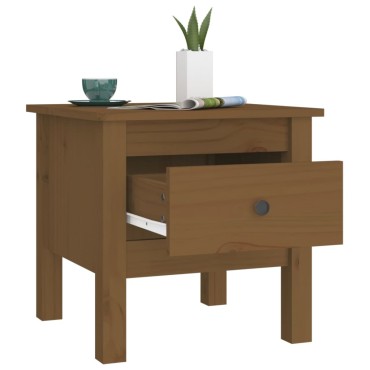 vidaXL Βοηθητικά Τραπέζια 2 τεμ. Καφέ Μελί40x40x39cm Μασίφ Ξύλο Πεύκου