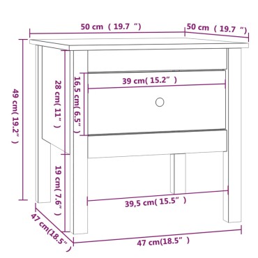 vidaXL Βοηθητικά Τραπέζια 2 τεμ. Λευκά 50x50x49cm Μασίφ Ξύλο Πεύκου