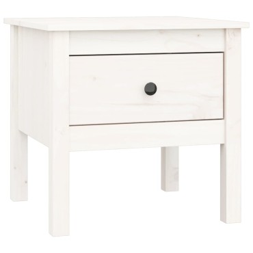 vidaXL Βοηθητικά Τραπέζια 2 τεμ. Λευκά 50x50x49cm Μασίφ Ξύλο Πεύκου