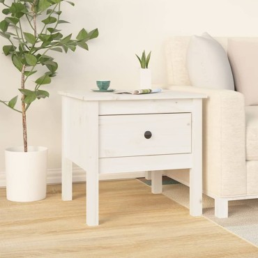 vidaXL Βοηθητικά Τραπέζια 2 τεμ. Λευκά 50x50x49cm Μασίφ Ξύλο Πεύκου