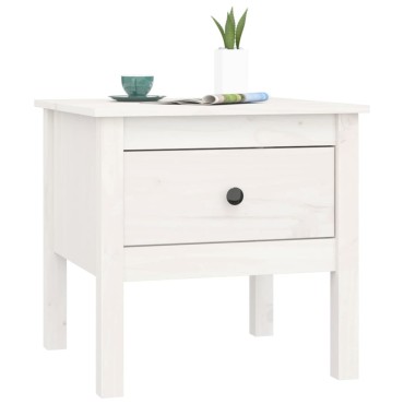 vidaXL Βοηθητικά Τραπέζια 2 τεμ. Λευκά 50x50x49cm Μασίφ Ξύλο Πεύκου