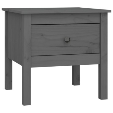 vidaXL Βοηθητικό Τραπέζι Γκρι 50x50x49cm από Μασίφ Ξύλο Πεύκου 1 τεμ.