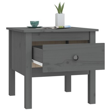 vidaXL Βοηθητικό Τραπέζι Γκρι 50x50x49cm από Μασίφ Ξύλο Πεύκου 1 τεμ.