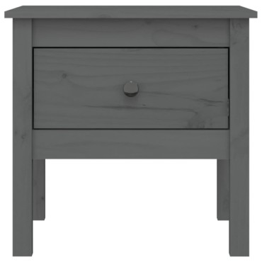 vidaXL Βοηθητικό Τραπέζι Γκρι 50x50x49cm από Μασίφ Ξύλο Πεύκου 1 τεμ.