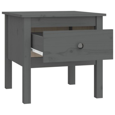 vidaXL Βοηθητικό Τραπέζι Γκρι 50x50x49cm από Μασίφ Ξύλο Πεύκου 1 τεμ.
