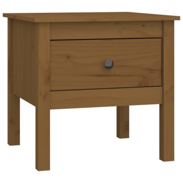 vidaXL Βοηθητικά Τραπέζια Καφέ Μελί50x50x49cm Μασίφ Ξύλο Πεύκου