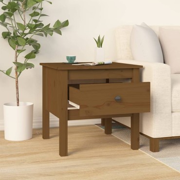 vidaXL Βοηθητικά Τραπέζια Καφέ Μελί50x50x49cm Μασίφ Ξύλο Πεύκου