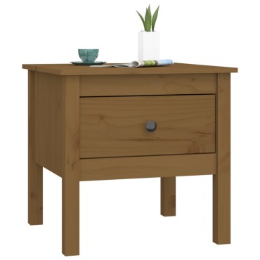 vidaXL Βοηθητικά Τραπέζια Καφέ Μελί50x50x49cm Μασίφ Ξύλο Πεύκου