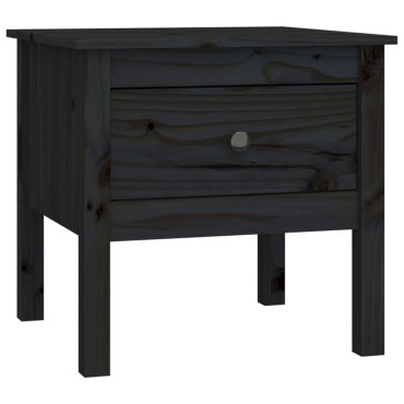 vidaXL Βοηθητικά Τραπέζια 2 τεμ. Μαύρος 50x50x49cm Μασίφ Ξύλο Πεύκου