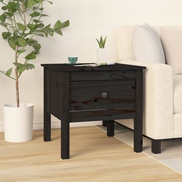 vidaXL Βοηθητικά Τραπέζια 2 τεμ. Μαύρος 50x50x49cm Μασίφ Ξύλο Πεύκου