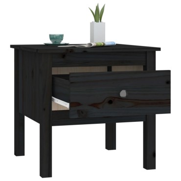 vidaXL Βοηθητικά Τραπέζια 2 τεμ. Μαύρος 50x50x49cm Μασίφ Ξύλο Πεύκου