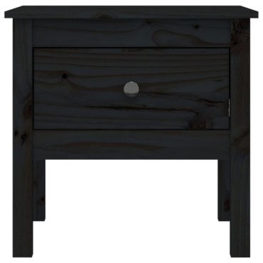 vidaXL Βοηθητικά Τραπέζια 2 τεμ. Μαύρος 50x50x49cm Μασίφ Ξύλο Πεύκου