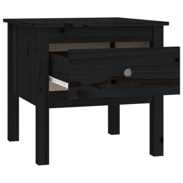 vidaXL Βοηθητικά Τραπέζια 2 τεμ. Μαύρος 50x50x49cm Μασίφ Ξύλο Πεύκου