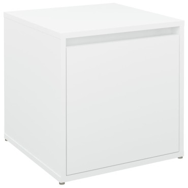 vidaXL Κουτί με Συρτάρι Λευκό 40,5x40x40cm Επεξεργασμένο Ξύλο