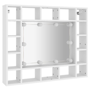 vidaXL Έπιπλο Καθρέπτη με LED Λευκό 91x15x76,5cm 1 τεμ.