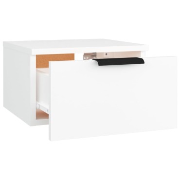 vidaXL Κομοδίνο Επιτοίχιο Λευκό 34x30x20cm 1 τεμ.