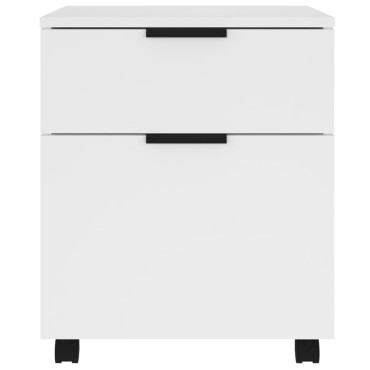 vidaXL Κινητό Ντουλάπι Αρχείων Λευκό 45x38x54cm Επεξ. Ξύλο Ρόδες 1 τεμ.