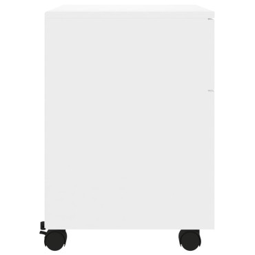 vidaXL Κινητό Ντουλάπι Αρχείων Λευκό 45x38x54cm Επεξ. Ξύλο Ρόδες 1 τεμ.