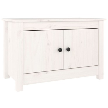 vidaXL Παπουτσοθήκη Λευκή 70x38x45,5cm από Μασίφ Ξύλο Πεύκου