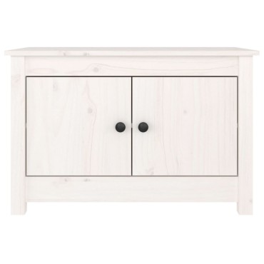vidaXL Παπουτσοθήκη Λευκή 70x38x45,5cm από Μασίφ Ξύλο Πεύκου