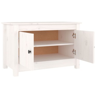 vidaXL Παπουτσοθήκη Λευκή 70x38x45,5cm από Μασίφ Ξύλο Πεύκου