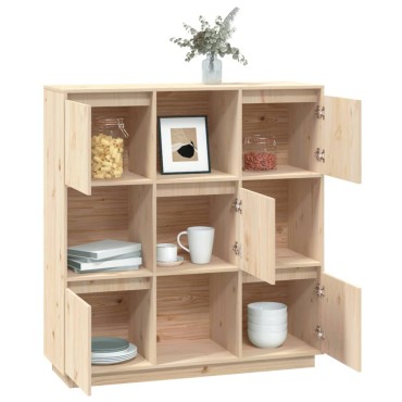 vidaXL Ντουλάπι Ψηλό 110,5x35x117cm από Μασίφ Ξύλο Πεύκου 1 τεμ.