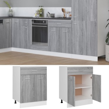 vidaXL Έπιπλο Με Συρτάρι Lyon Γκρι Sonoma 60x46x81,5cm Επεξεργ. Ξύλο