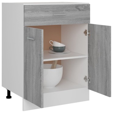 vidaXL Έπιπλο Με Συρτάρι Lyon Γκρι Sonoma 60x46x81,5cm Επεξεργ. Ξύλο