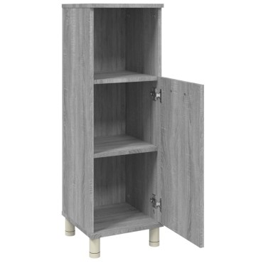 vidaXL Ντουλάπι Μπάνιου Γκρι Sonoma 30x30x95cm Επεξεργασμένο Ξύλο