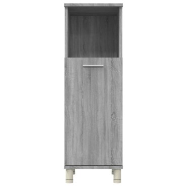 vidaXL Ντουλάπι Μπάνιου Γκρι Sonoma 30x30x95cm Επεξεργασμένο Ξύλο