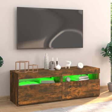 vidaXL Έπιπλο Τηλεόρασης με LED Καπνιστή Δρυς 120x35x40cm