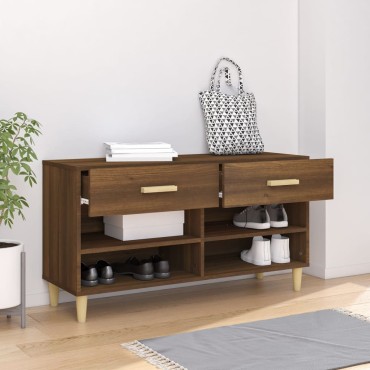 vidaXL Παπουτσοθήκη Καφέ Δρυς 102x35x55cm από Επεξεργασμένο Ξύλο