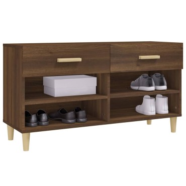 vidaXL Παπουτσοθήκη Καφέ Δρυς 102x35x55cm από Επεξεργασμένο Ξύλο